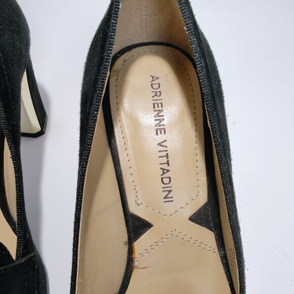 Adrienne Vittadini Women's Size 6M Black Suede Penny Loafer Block Heels - Picture 5 of 16